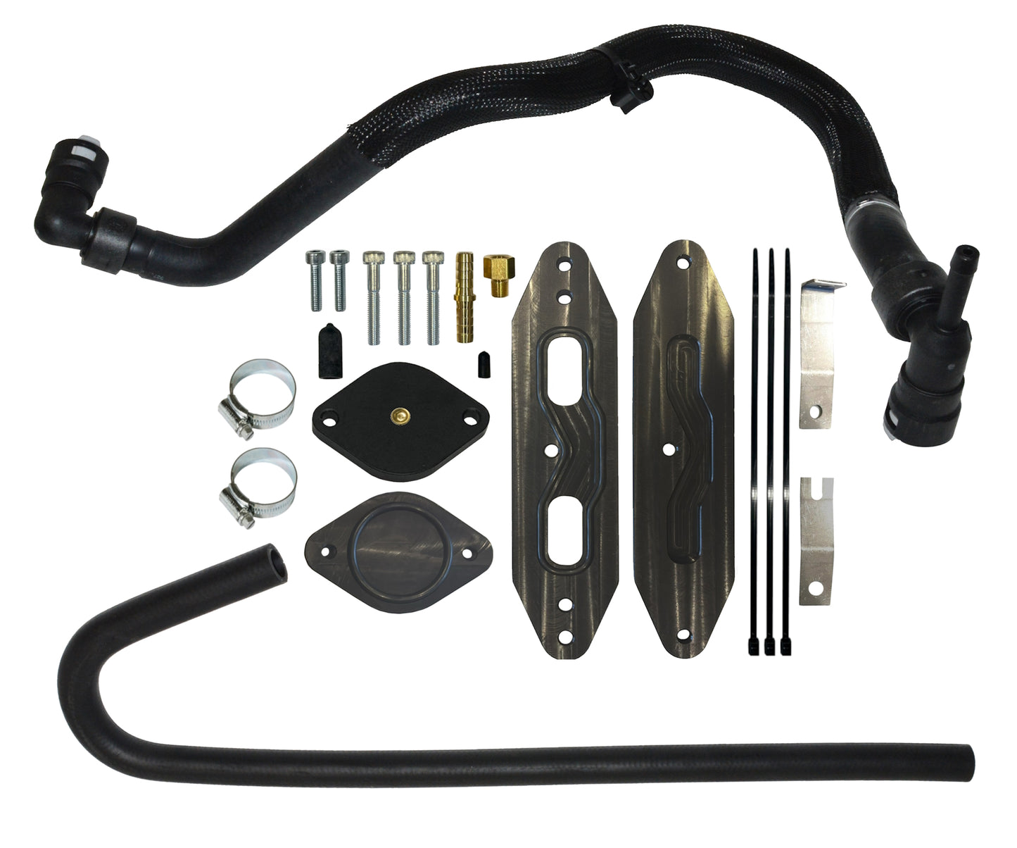 2015.5 - 2016 Ford 6.7L EGR cooler Upgrade with Coolant Re-Route Hoses, w/Pass Through plate